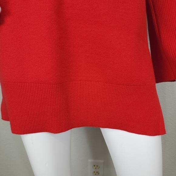 Anthropology Off Shoulder Boho Red Tunic Sweater Size M - Picture 3 of 12